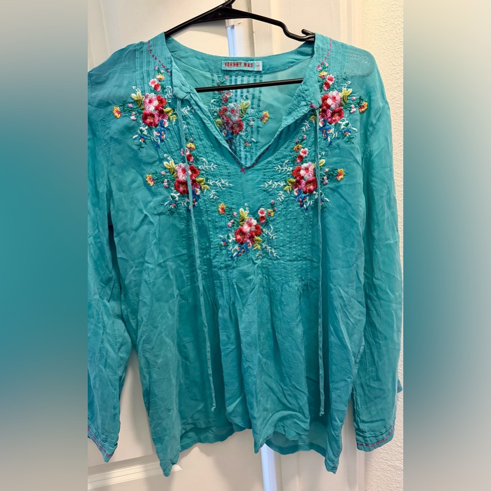 Johnny Was Floral Peasant Top